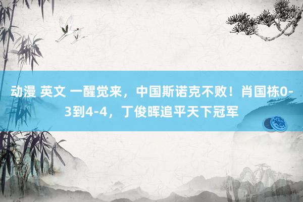 动漫 英文 一醒觉来，中国斯诺克不败！肖国栋0-3到4-4，丁俊晖追平天下冠军