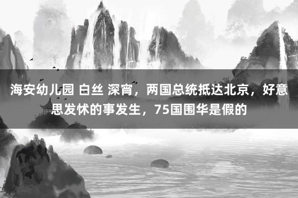 海安幼儿园 白丝 深宵，两国总统抵达北京，好意思发怵的事发生，75国围华是假的